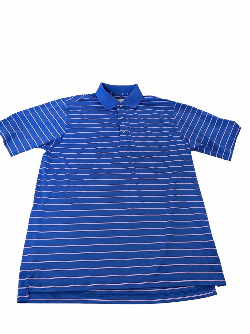 Men's Donald Ross Blue Striped Polo Shirt